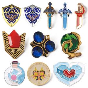 Vente en gros de la légende de <span class=keywords><strong>Zelda</strong></span> Souffle de sauvage Badge en métal Link's Kingdom Tears Shield Pins Magnet Art Logo <span class=keywords><strong>Souvenir</strong></span> Broche Pinn - Product Image 2