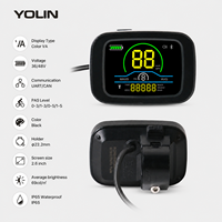 Pantalla para Bicicleta Eléctrica YOLIN al por Mayor, 2.6 Pulgadas YL81C-C 36V 48V, Protocolo UART CAN, 69nits de Brillo, Vidrio Templado+ABS