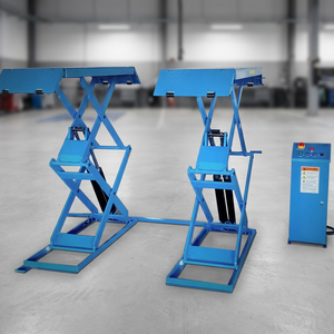 ZHONGCAN 1,8 m Élévateur à ciseaux hydraulique électrique portable en acier pour réparation automobile et lavage, élévateur de véhicule au sol à levée moyenne pour garage - Product Image 1