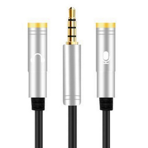 Cantell 골드 도금 3.5mm 잭 헤드폰 + 마이크 오디오 분배기 Aux 연장 케이블 30cm - Product Image 6