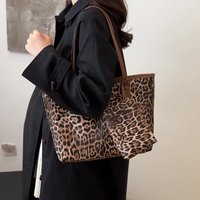 Sac fourre-tout imprimé léopard de grande capacité pour femmes sac à main polyvalent en Pu nouveau sac à provisions à bandoulière unique