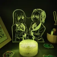 Manga Kakegurui Figure Meari Saotome Jabami Yumeko 3D LED Night Lights Cool Gifts For Anime Fans Home Room Decoration TW-2463
