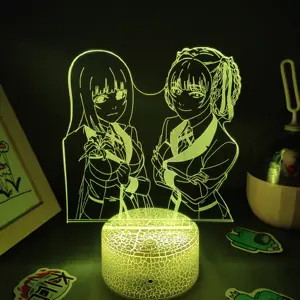 卸売 ledライトyumeko-Manga Kakegurui Figure Meari Saotome Jabami Yumeko 3D LED Night Lights Cool Gifts For Anime Fans Home Room Decoration TW-2463