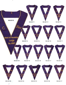 Colliers maçonniques de l'ordre royal antédiluvien des buffles brodés en 3D de taille personnalisée Colliers maçonniques en soie avec attache magnétique Conception RAOB - Product Image 3