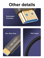 Câble HDMI optique actif 8K 48 Gbps, cordon HDMI 2.1 en fibre optique pour jeux 8K 60 Hz 4K 120 Hz, home cinéma