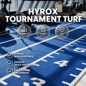 Césped Artificial para Entrenamiento en Gimnasio Interior para Carreras HYROX, Césped Sintético de 15 mm para Pista de Empuje, Suelo Funcional para Zonas de Fitness con Logotipo Personalizado - Product Image 1