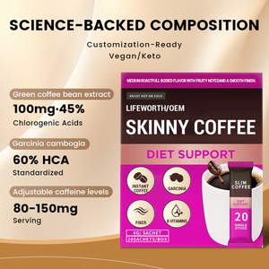 Lifeworth Gesunde Kontrolle Pulver Gewichtsfit Ganoderma Instantkaffee mit Garcinia Cambogia Diät Grünkaffee - Product Image 3