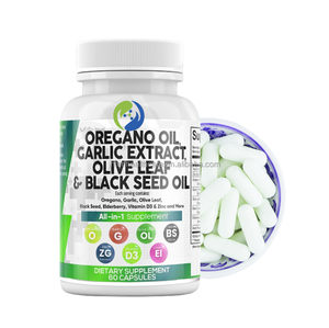 Capsules d'huile d'origan de marque privée d'extrait de feuille d'<span class=keywords><strong>ail</strong></span> d'olivier tout <span class=keywords><strong>en</strong></span> un capsules molles d'huile de graines noires d'huile d'origan <span class=keywords><strong>en</strong></span> vrac biologique - Product Image 2