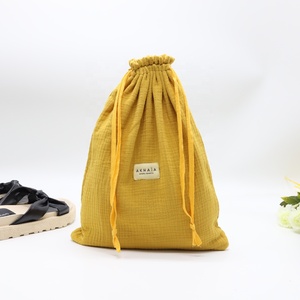 Pochette personnalisée de haute qualité avec cordon de serrage, doublure en velours, tissu gazeux en coton, sac de rangement pour cosmétiques, emballage cadeau - Product Image 2