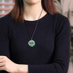 Pendentif ruyi Pixiu en jadéite naturelle véritable pour hommes et femmes jade général vente en gros design original PX06 - Product Image 5