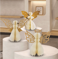 2Pcs Ornement d'ange en papier de Noël Décorations d'ange en papier de bricolage écologiques pour les arbres de Noël Fête de la maison