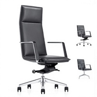Fauteuil de bureau exécutif FURICCO en cuir PU avec fonctions réglables, mousse haute densité, structure en aluminium, design moderne pour les projets