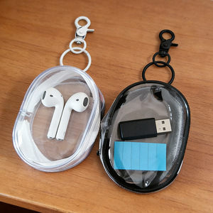 Transparent data cable storage <b>bag</b>, mini dustproof figurine/doll display <b>bag</b>, portable <b>bag</b>, earphone storage box organizer <b>bag</b> - Product Image 1