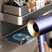 Organisateur universel d'accessoires pour outils capillaires, support mural pour sèche-cheveux, fer à friser et lisseur pour salle de bain