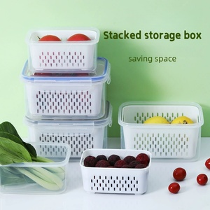 Plastic Fruit <strong>Storage</strong> Containers <strong>for</strong> <strong>Fridge</strong> with Removable Colanders Leakproof <strong>Fridge</strong> Organizers <strong>for</strong> Fruit Vegetables Meat Food - Product Image 6