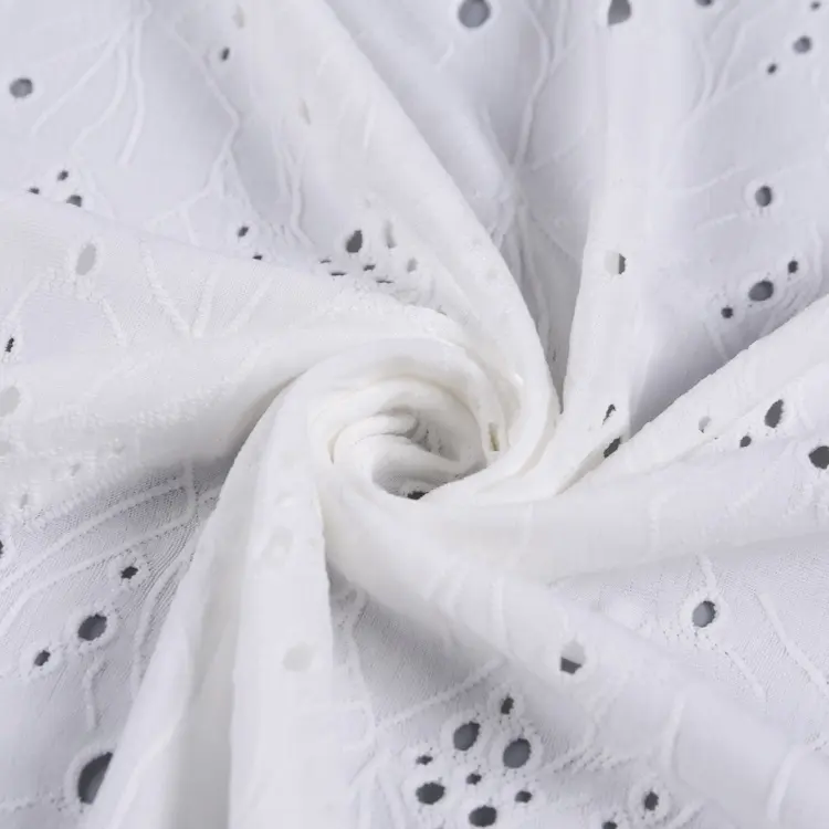最新の美しいデザインホワイトニットジャカード95% ポリエステル5% スパンデックスストレッチ生地ドレス用