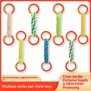 Jouet à mâcher <span class=keywords><strong>pour</strong></span> <span class=keywords><strong>chien</strong></span> en corde de coton tressée à la main, double anneau, nœud en épi de <span class=keywords><strong>maïs</strong></span>, <span class=keywords><strong>pour</strong></span> le nettoyage des dents - Product Image 6