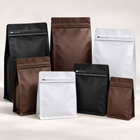 Sachet Doypack ECO Brun Foncé pour Café, Refermable avec Fermeture Éclair, Anti-humidité, Logo Personnalisé
