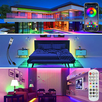 Rétroéclairage Smart LED TV 5V USB Flexible SMD5050 3m/4m/5m 30D/M Bandes Lumineuses LED avec Télécommande et Application Synchronisation Musicale