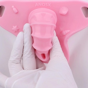 กรงครอบอวัยวะเพศชาย ANOSX สีชมพู ทำจากซิลิโคน สำหรับควบคุมการมีเพศสัมพันธ์ แหวนรัดอวัยวะเพศชาย ตัวล็อคอวัยวะเพศชาย หลายแบบ กรงรัดอวัยวะเพศชาย ของเล่นทางเพศ ร้านขายของเล่นทางเพศ - Product Image 2
