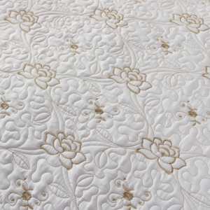 Vente en gros Parure de lit style brodé à motif floral Couleur blanche Toucher confortable Queen King Size Ensemble de couvre-lit 3 pièces - Product Image 6