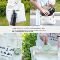 Gobelet pliable en silicone de qualité alimentaire sans BPA, design moderne, anti-fuite, avec couvercle, pour les voyages et le camping