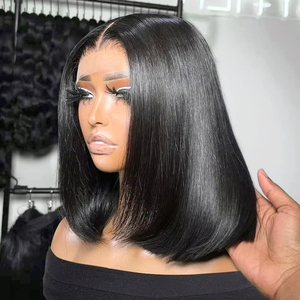 Peluca de Cabello Humano Vietnamita Barata Tipo Bob Corto con Encaje Frontal HD Transparente Sin Pegamento al Por Mayor de Proveedor - Product Image 1