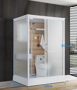 Integral kamar mandi tertutup dengan Closestool kaca Tempered kamar mandi pemisah basah dan kering kamar mandi sederhana - Product Image 3