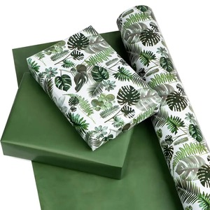 Custom Tropical <b>Leaves</b> Art <b>Paper</b> Roll 100GSM Double Side Coated PE Eco-Friendly Recyclable Wood Pulp Digital Printing Gift Craft - Product Image 3