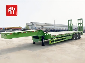 Semirremolque de Cama Baja de Acero de 60 Toneladas y 3 <span class=keywords><strong>Ejes</strong></span>, Remolque de Carga Lowboy, Directo de Fábrica <span class=keywords><strong>para</strong></span> Exportación a Asia Central y África, Duradero - Product Image 2
