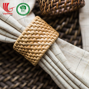 Rond de serviette en rotin naturel pour la décoration intérieure en gros fabriqué au Vietnam pour la décoration de table écologique - Product Image 1