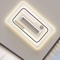 Ventilateur de plafond contemporain à moteur AC avec télécommande Lumière LED Salon Matériau ABS acrylique Design moderne