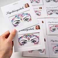 Autocollants de tatouage 3D en strass pour festival paillettes maquillage bijoux autocollant sur cristaux de visage bijoux gemmes diamants décoration