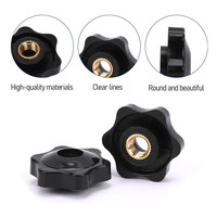 Factory Direct Supply Plastic Brass Torx Nut Thumb Through Hole Handle Nut M5 M6 M8 M10 Plastic Knob Nuts With Brass Thread