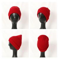 Gorro de punto de calavera lisa con puños Unisex de diseño personalizado de alta calidad