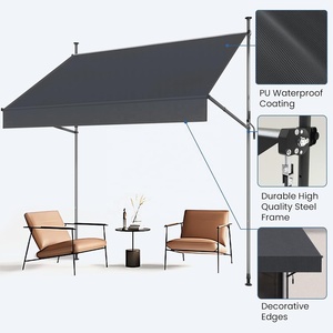 Toldo Metálico Retráctil Manual Moderno, Sin Perforación, Protección Solar y Contra Lluvia, Ajustable <span class=keywords><strong>para</strong></span> Patio, Puerta y Ventana - Product Image 4