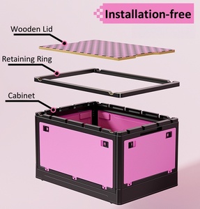 23L Cute Girl-Style Foldable PP Plastic <strong>Storage</strong> Boxes Bins New Style <strong>Collapsible</strong> <strong>Storage</strong> Bin Camping Garden Pincin <strong>Storage</strong> - Product Image 2