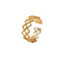 Bague ajustable en argent sterling 925 plaqué rhodium avec pierre naturelle rhomboïde Justop haut de gamme pour femme