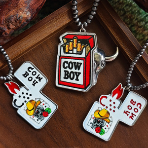 Collier pendentif briquet Hip Hop tendance unisexe en alliage émaillé, bijoux goutte d'huile, accessoires streetwear - Product Image 3