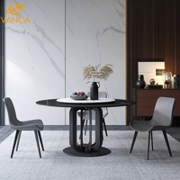 Ensemble de salle à manger en bois massif de frêne de style nordique avec table arrondie pour maison moderne, hôtel et villa, mobilier de salle à manger 10 places