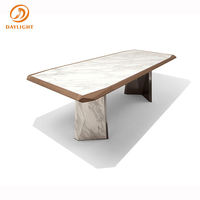 Ensemble table à manger ronde de luxe 12 places en marbre design en métal