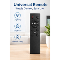 Télécommande universelle personnalisable sans fil BT 2,4 GHz à 12 touches, code roulant noir, pour Android Box, projecteur, cheminée électrique