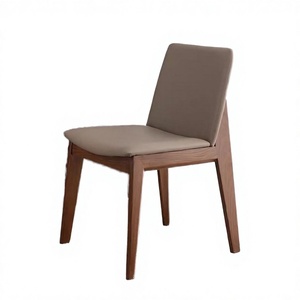 Sillas de Comedor Italianas Modernas y Minimalistas con Patas de Madera Maciza y Respaldo de Cuero para Sala de Estar y Comedor - Product Image 2