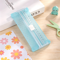 Cortador de Papel Mini A5, Portátil, Manual, de Plástico, para Estudiantes, Oficina, Manualidades, Fotos, con Regla