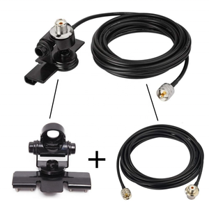 <b>Car</b> Truck Ham Two Way Amateur Mobile Radio Antenna Mount <b>Clamp</b> Bracket With 5m RG58 Cable - Product Image 1