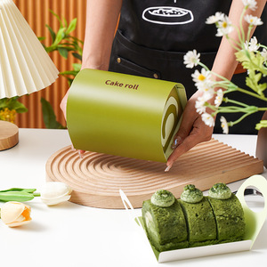 Pour Swiss Roll <span class=keywords><strong>Moussi</strong></span> Baking Party Coffrets Cadeaux Boîte d'emballage de rouleau de gâteau en papier avec stratification mate gaufrage revêtement UV pour - Product Image 2