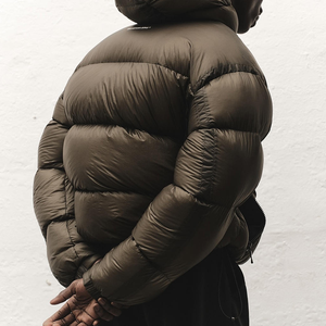 Produsen kustom mantel empuk kualitas terbaik jaket bulu angsa antik musim dingin untuk pria jaket luar ruangan dengan logo jaket Puffer - Product Image 4