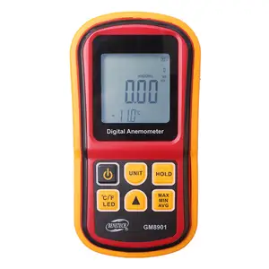 Takometer pengukur Volume udara, Digital Portable kecepatan angin Anemometer LCD elektronik dengan lampu latar