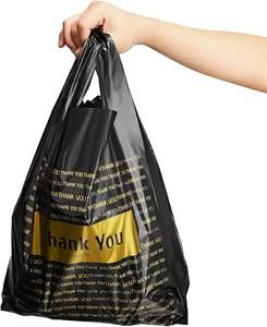 Thank You Biodegradable Side Gusset Shopping Bags with Handle Custom Logo PE <b>Material</b> for Supermarket <b>Packaging</b> - Product Image 2