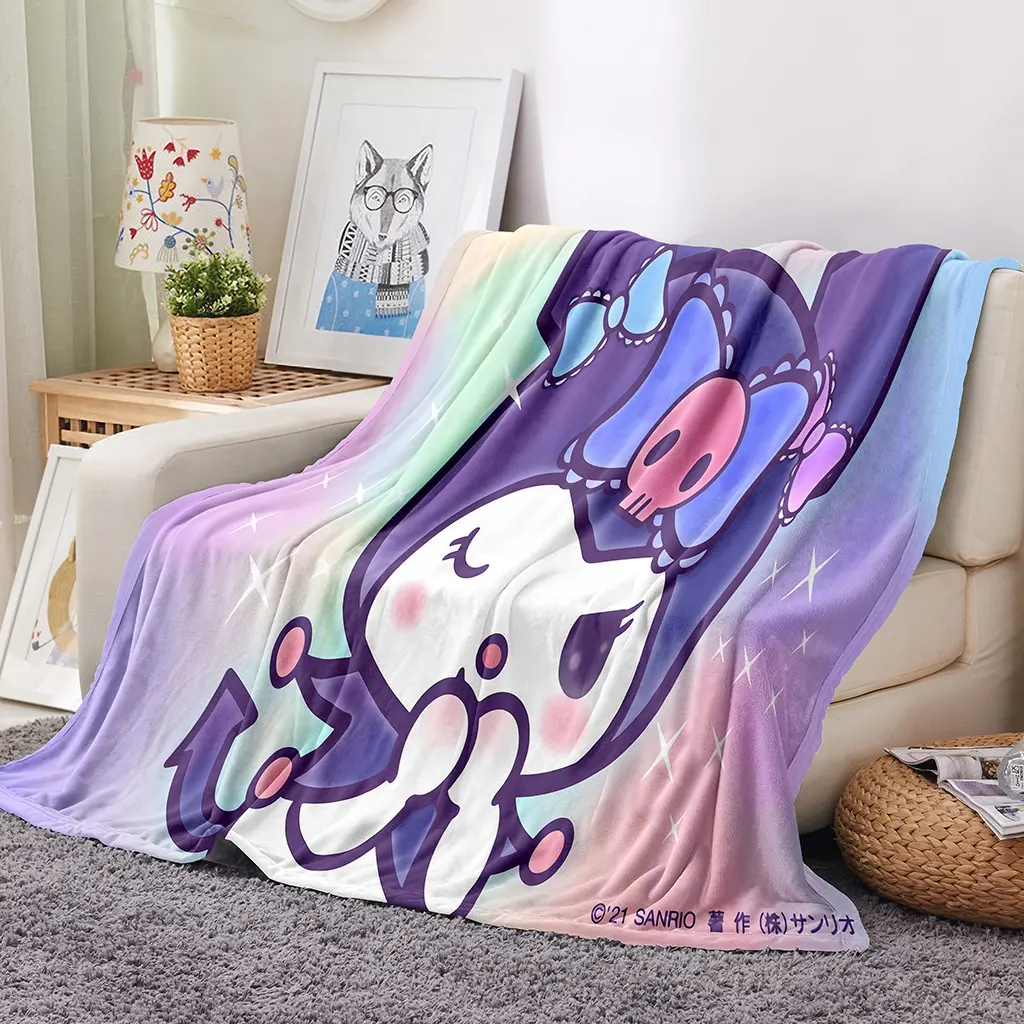 Sanrio Kuromi Mymelody kawaii Cartoon flanelldecken Anime Plüschmuster Überwurfdecke Fleece-Bettdecke für Bett Bürodecke